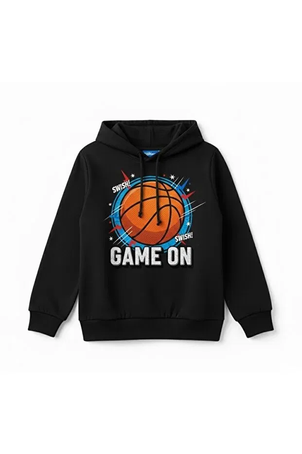 Детское худи с принтом Game On Tiny And Co, Black