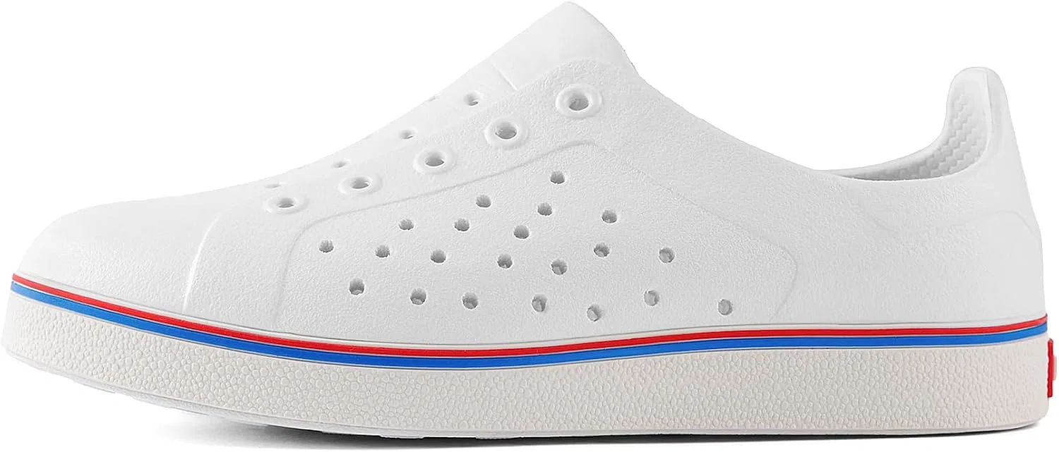 Детские слипоны-лоферы для мальчиков водонепроницаемые People Footwear, Ace Kids Yeti White/Supreme Red/Royal Blue/Picket White — фото 4