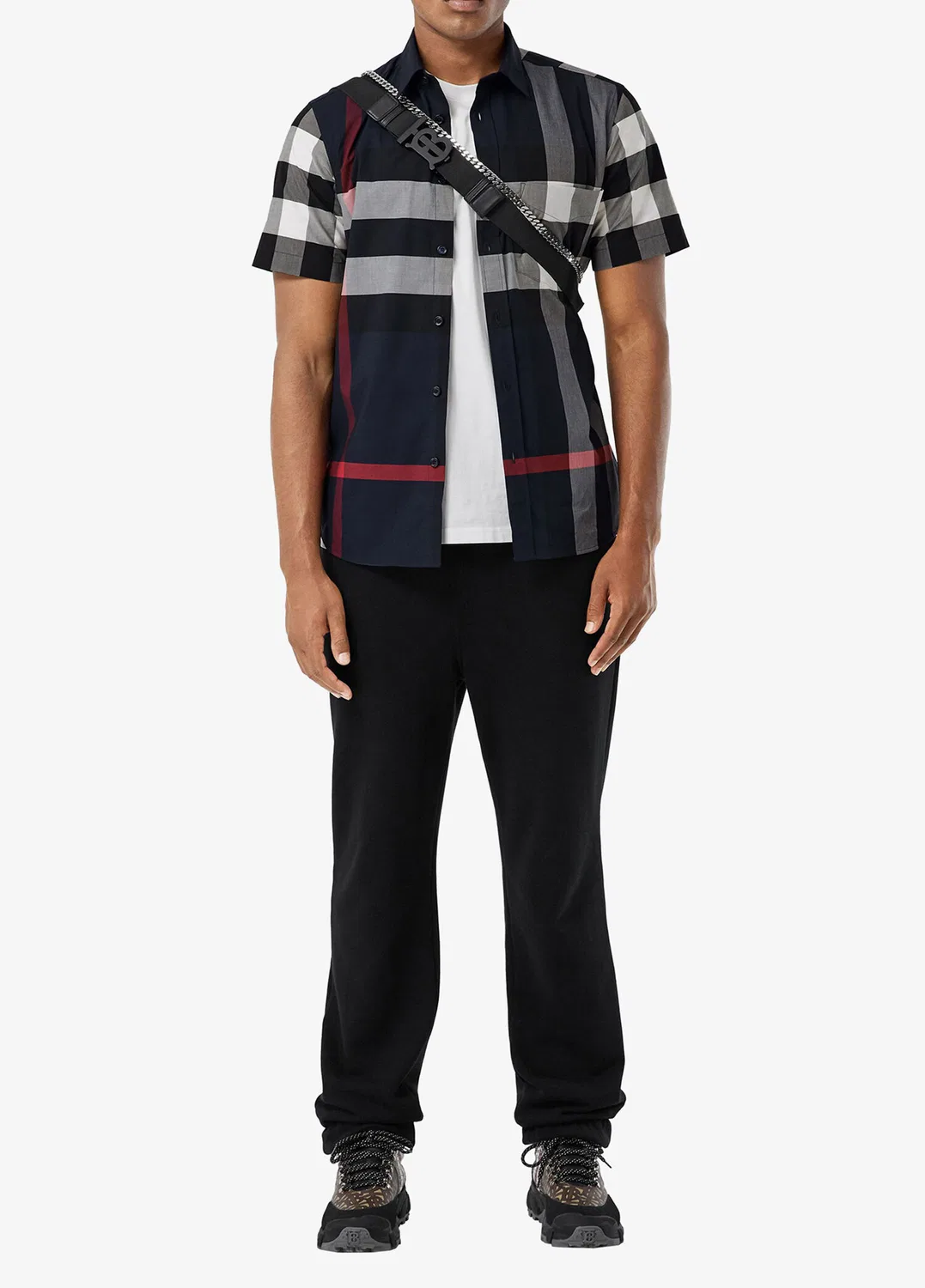 Рубашка Burberry Somerton Stretch Cotton Poplin, мужская, темно-синий — фото 3