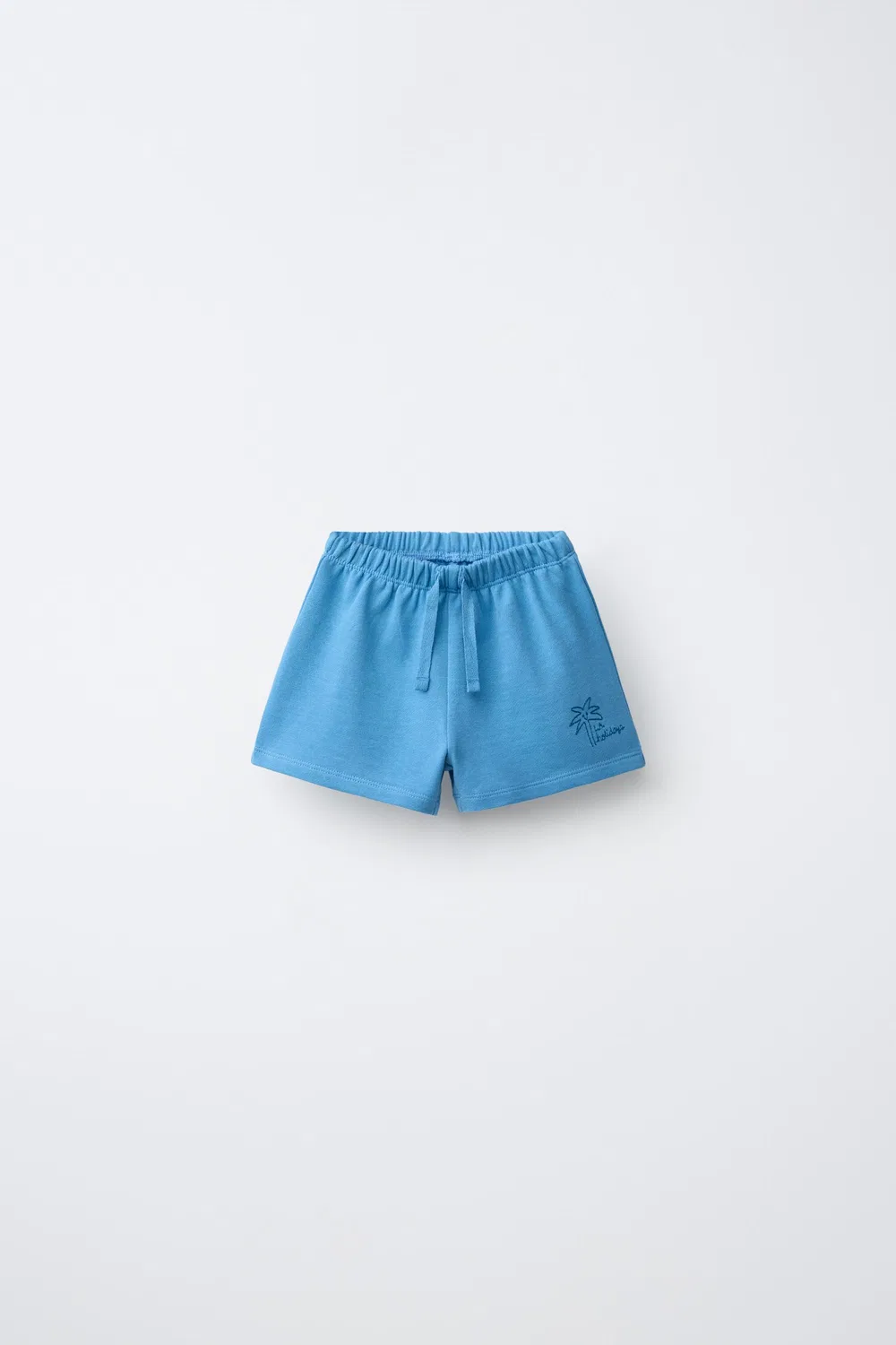 Бермудские шорты с вышивкой в виде пальм ZARA, Blue