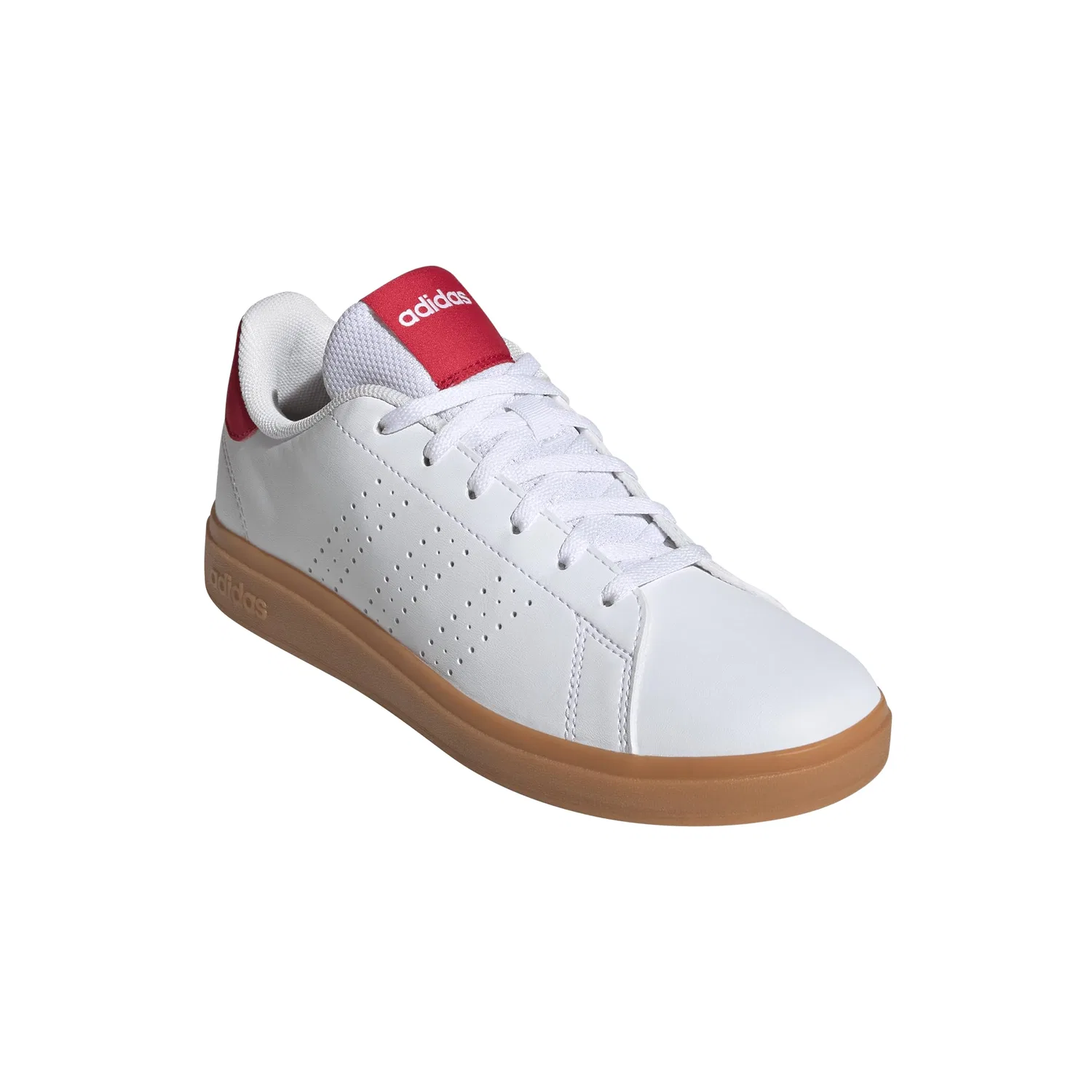 Детские кроссовки для мальчиков с липучками Advantage Base 2.0 Adidas, Pure White Ruby — фото 2