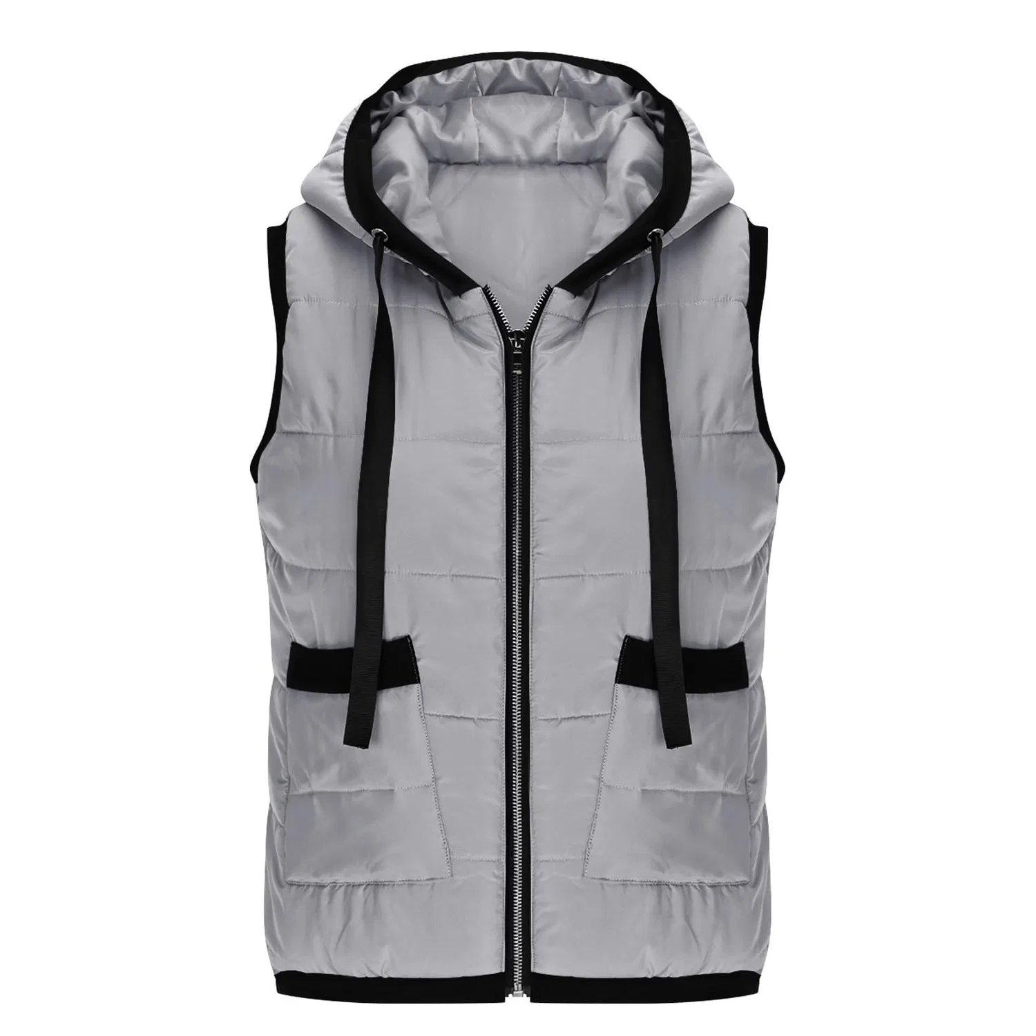 Женский жилет с принтом цветов Winter Down Jacket, grey — фото 3