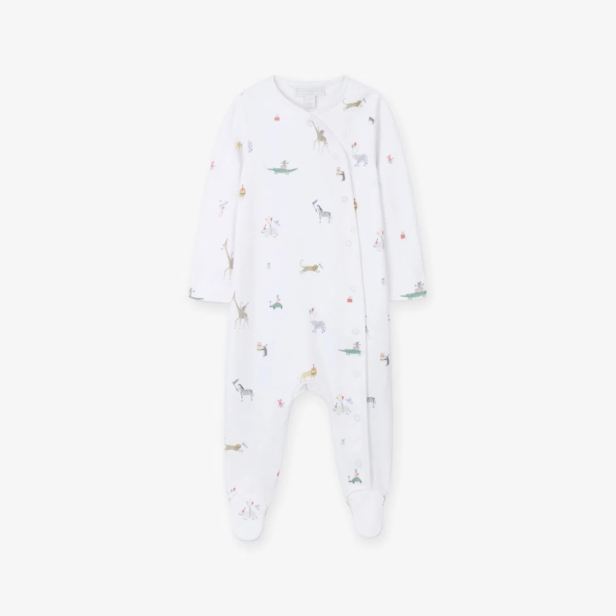 Хлопковый комбинезончик с принтом "Party animal" для младенцев (0-12 месяцев) The Little White Company, мультиколор