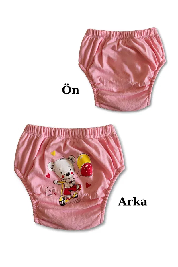 Детские тренировочные трусики для девочек с принтом Panfilia, Pink-Yellow-Pink — фото 3
