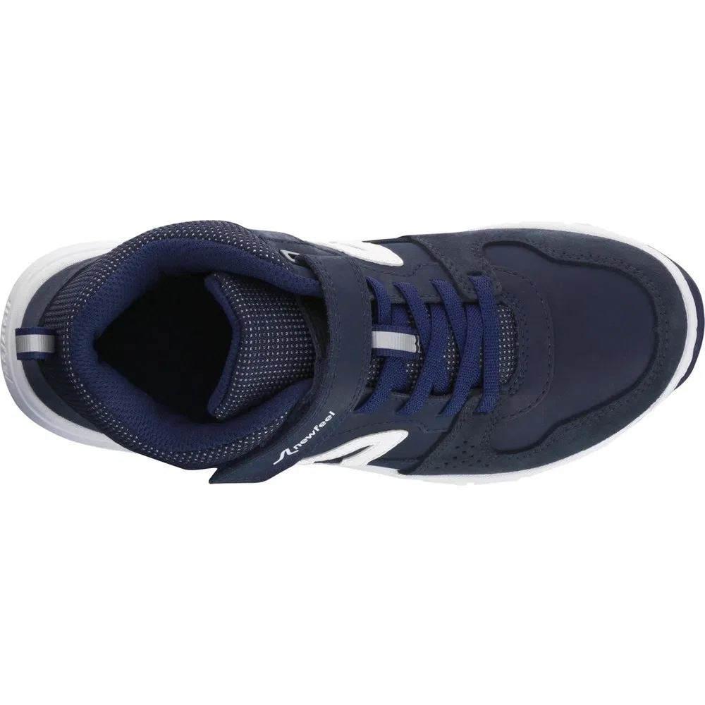 Детские кожаные кроссовки на липучках с нескользящей подошвой Protect 560, Dark Blue Decathlon — фото 3