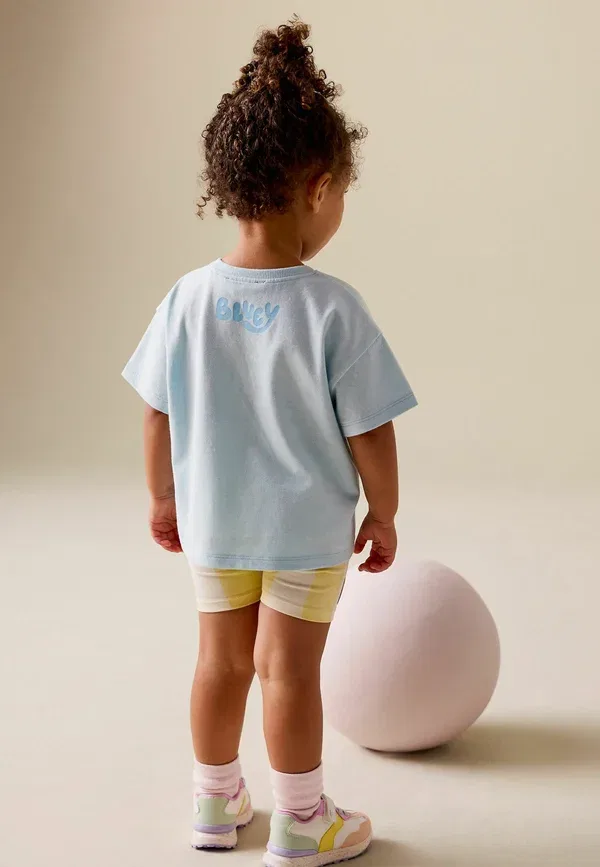 Комплект из футболки и шорт с принтом Bluey Regular fit y short sleeve and set Next, синий — фото 2