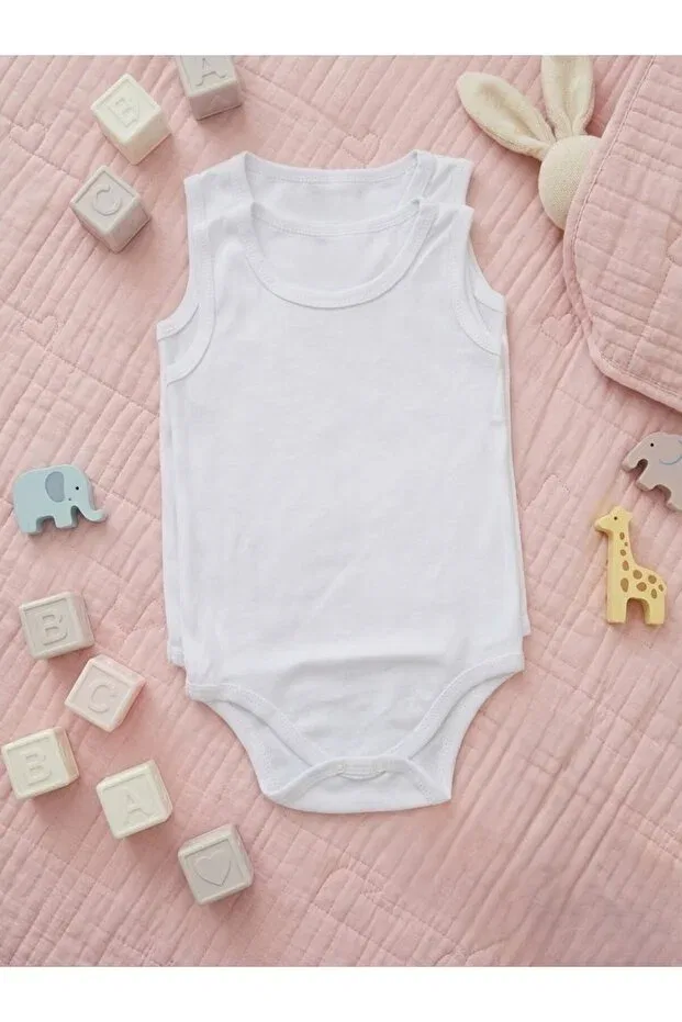 Детское боди-комбинезон без рукавов Basics Buufuu, White