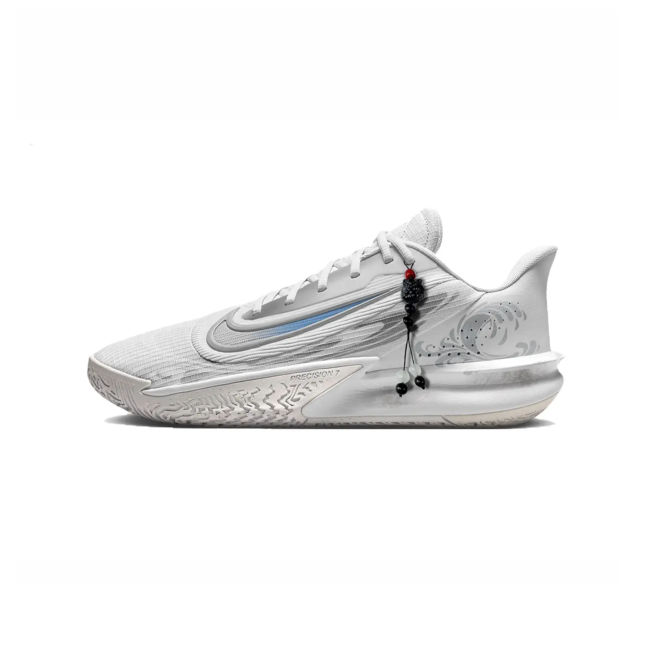 

Nike Баскетбольные кроссовки Precision 7 Free Panda с активной амортизацией, противоскользящие, низкие, мужские, серо-синие