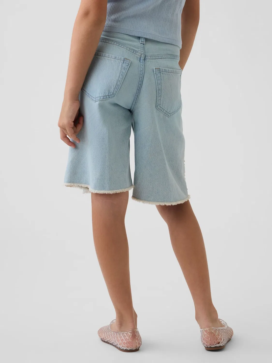 Шорты джинсовые UltraSoft Easy Longline Gap, Light Wash Blue — фото 2