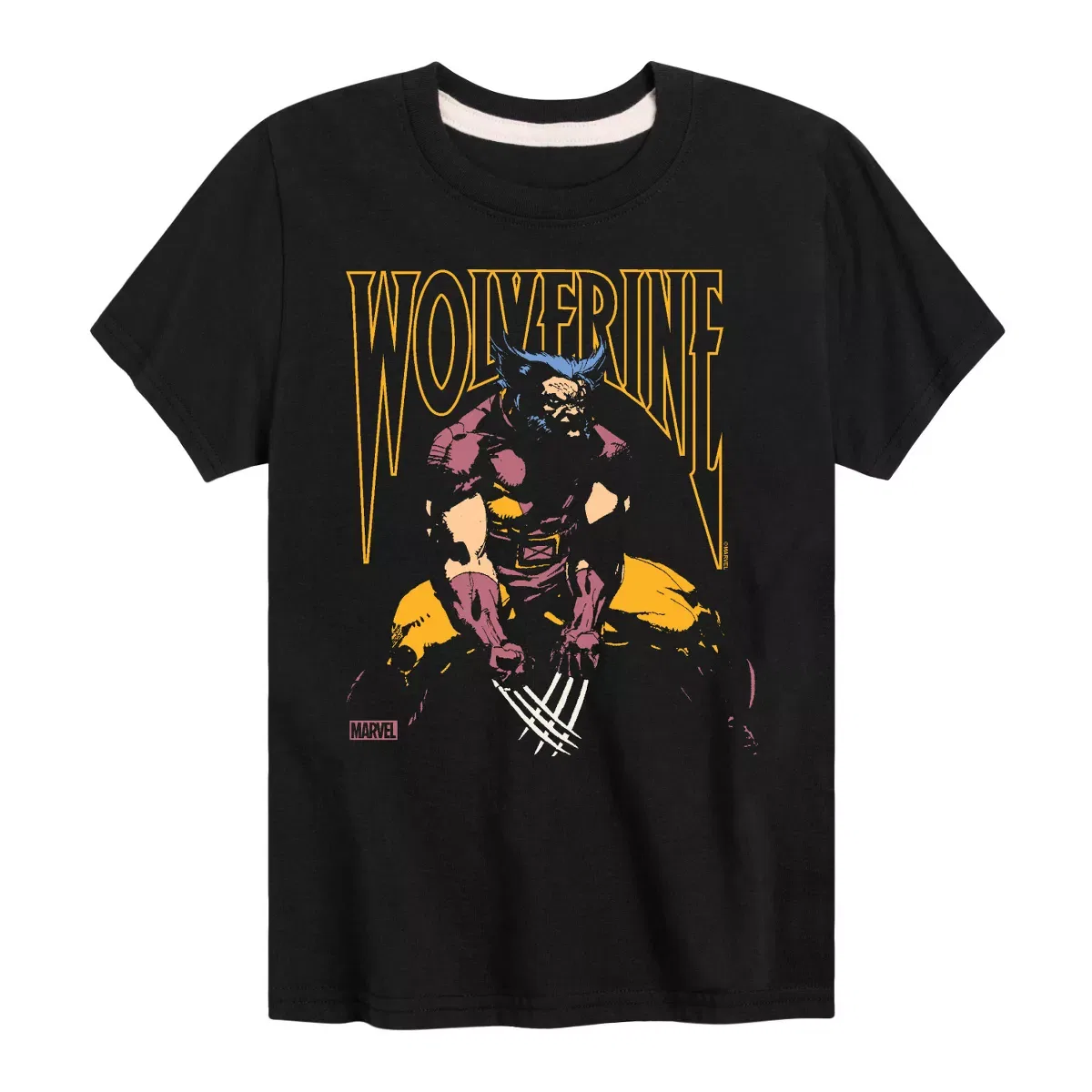 Детская футболка с принтом Wolverine Silhouette Marvel, Black