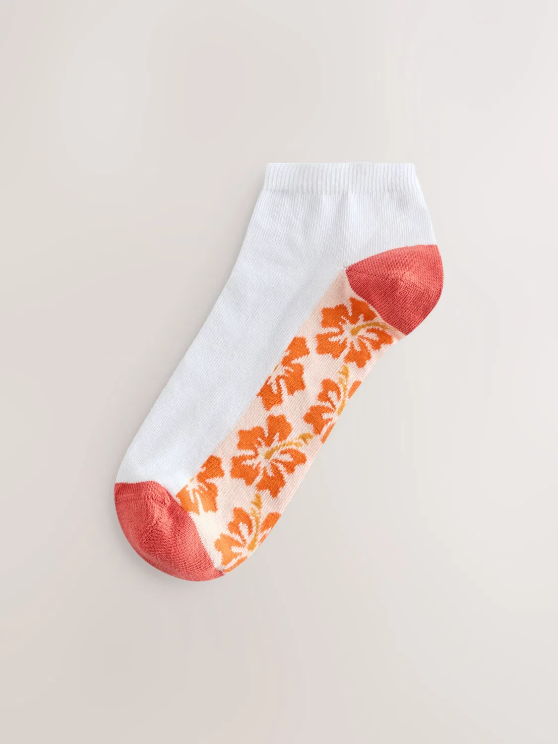 Носки женские, принт фрукты, Footbed Trainer Socks 4 Pack Next, белый/яркие фрукты — фото 4
