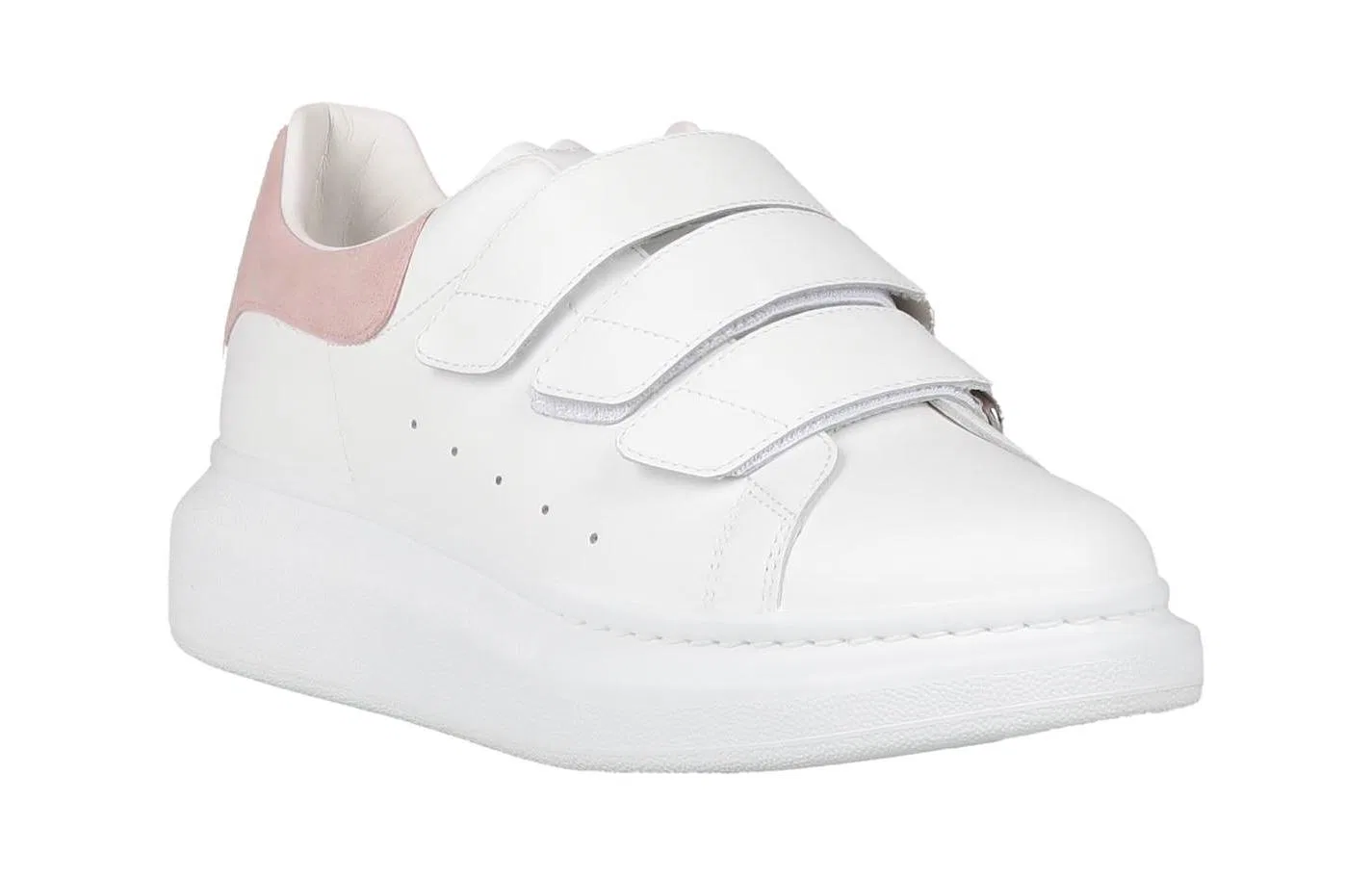 Детские кроссовки для скейтбординга с липучкой Alexander McQueen, White Pink — фото 4