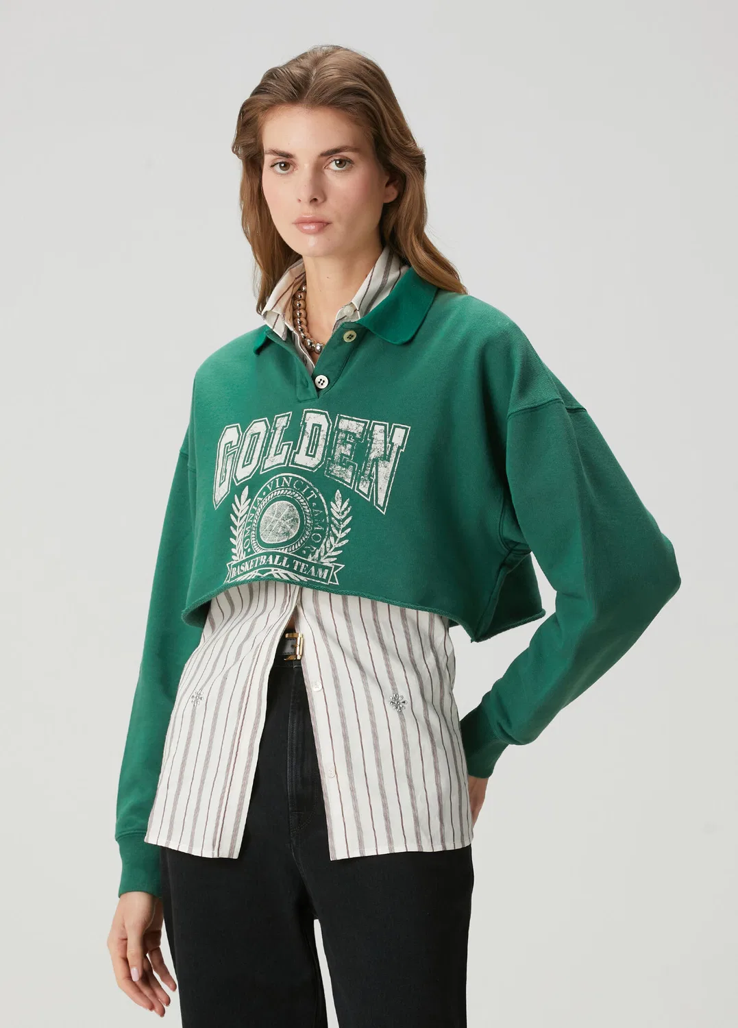 Свитшот женский Golden Goose, темно-зеленый