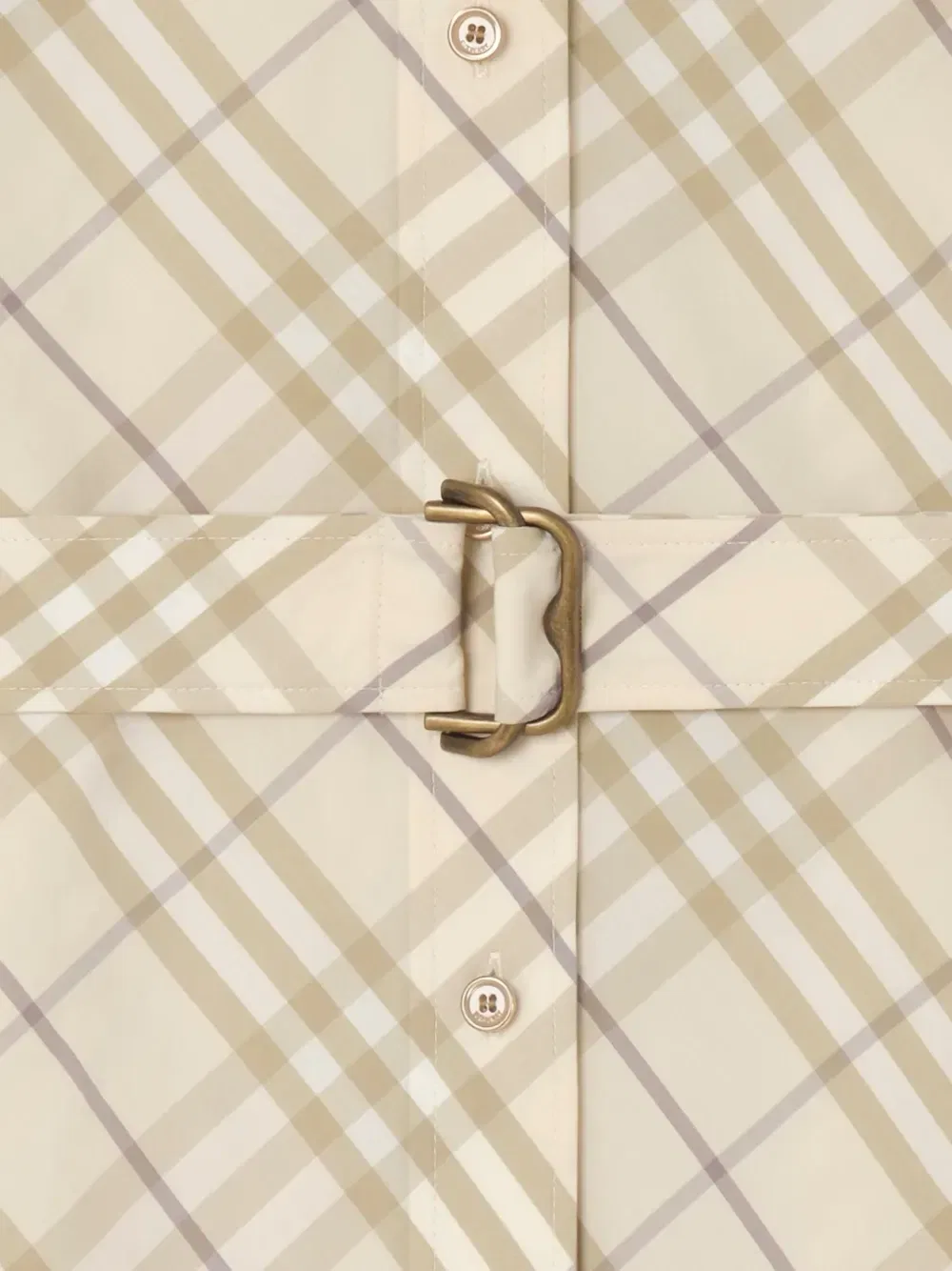 Рубашка-платье из клетчатого хлопка Burberry, бежевый — фото 2