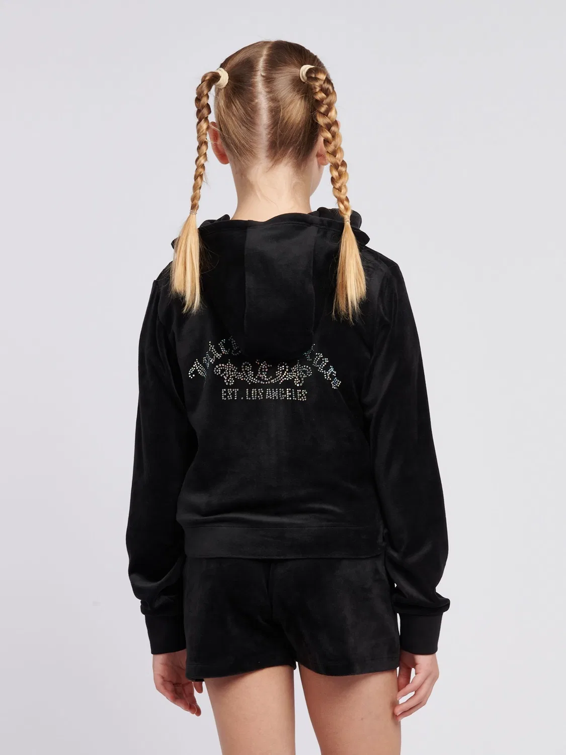 Худи Juicy Couture Arch Zip Thru Diamante, черный — фото 4
