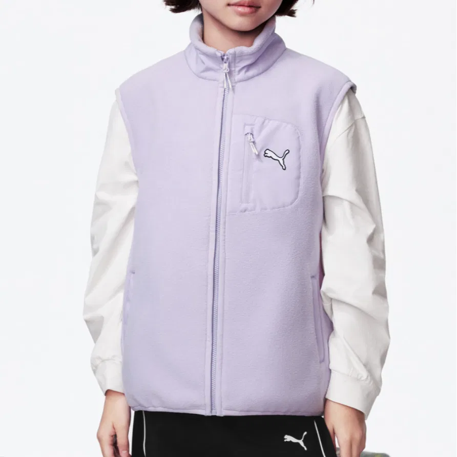 Детский жилет с воротником-стойкой утепленный PUMA, Pink Purple — фото 4