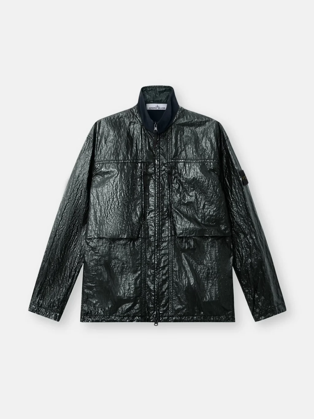 Мужская рубашка-куртка Stone Island Comfort-fit Zip-up With Chest Pockets, темно-зеленый — фото 2
