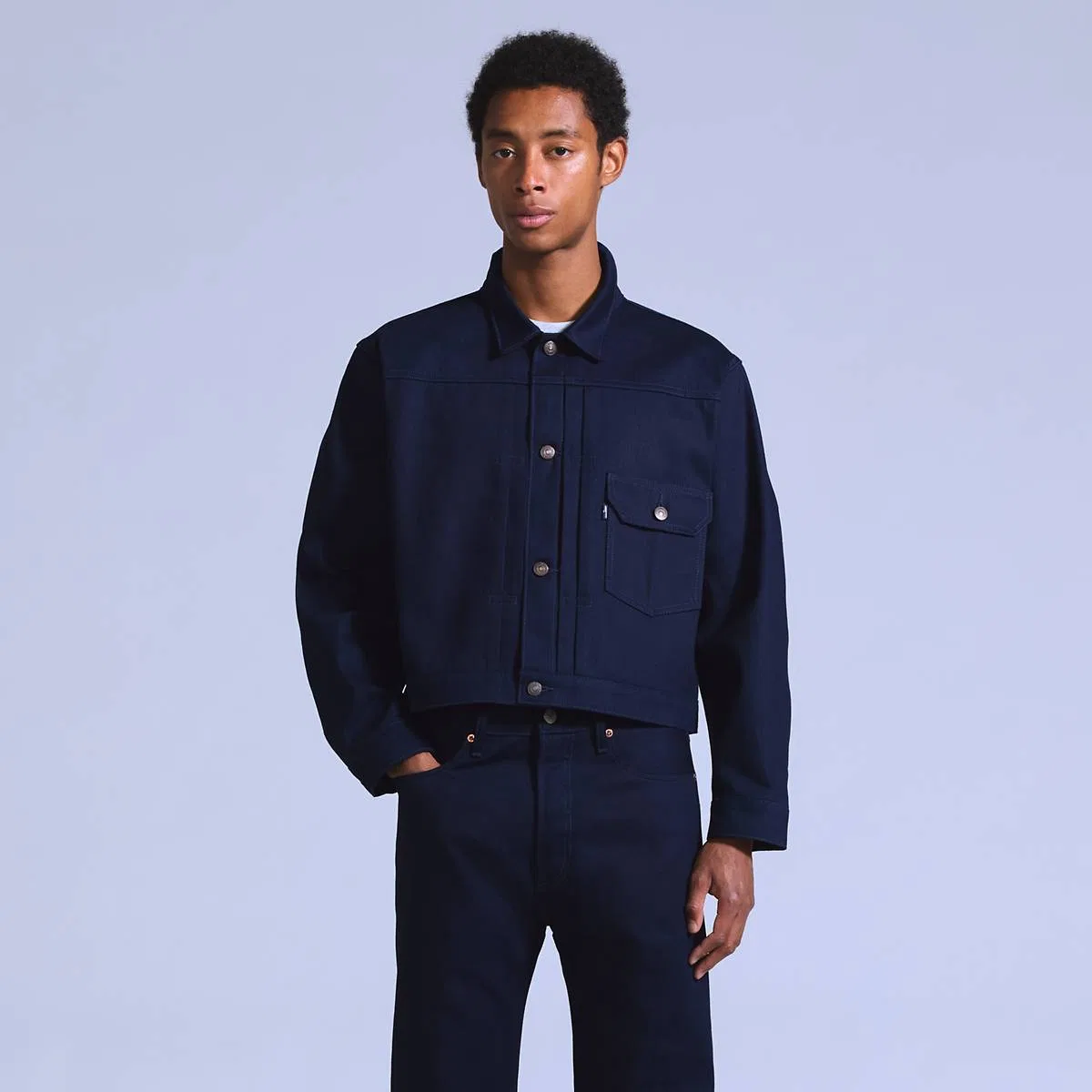 Джинсовая куртка-тракер типа I с кромкой Levi's, Rigid - Dark Wash — фото 3