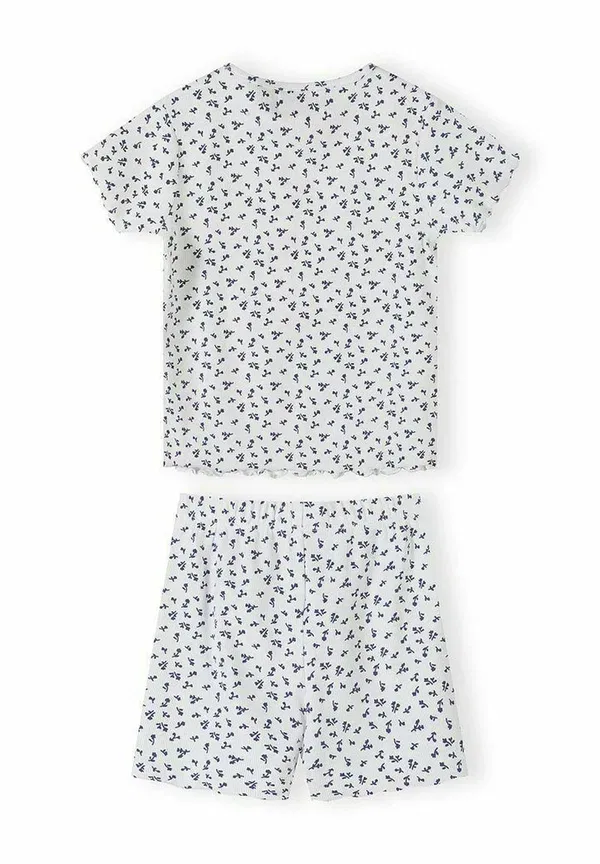 Комплект пижамный из 2 предметов с цветочным принтом, short sleeve, Minoti, White, белый/синий — фото 4