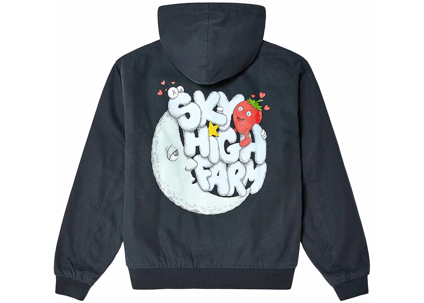 Мужская куртка с принтом Nike x KAWS Sky High Farm Workwear Hooded Jacket, Black — фото 2