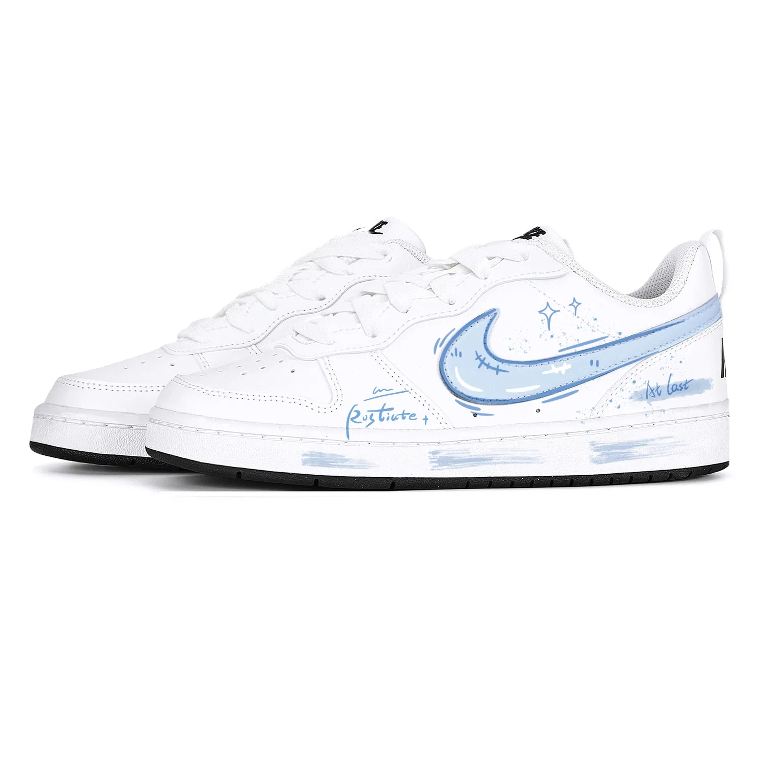 Кроссовки детские скейтбординг Court Borough, Nike, Light Blue — фото 4