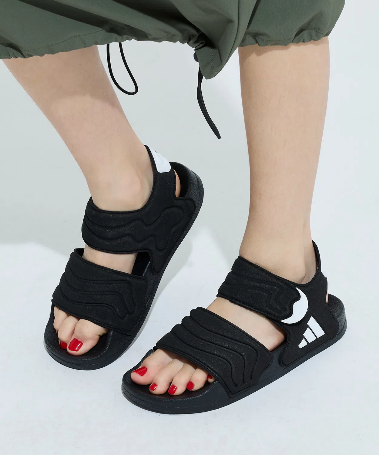Детские сандалии спортивные с липучкой Adilette Sandal 2 K Adidas, Black