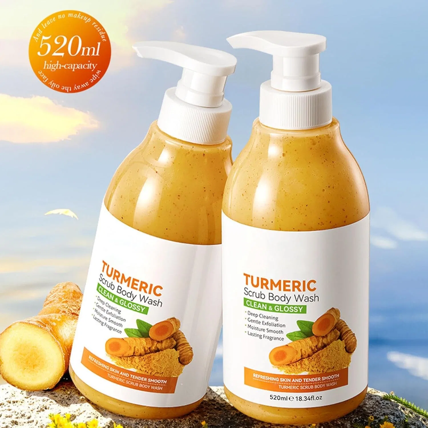 Эксфолиирующий гель для душа Turmeric & Niacinamide, 520 мл, 3 шт Generisch — фото 2