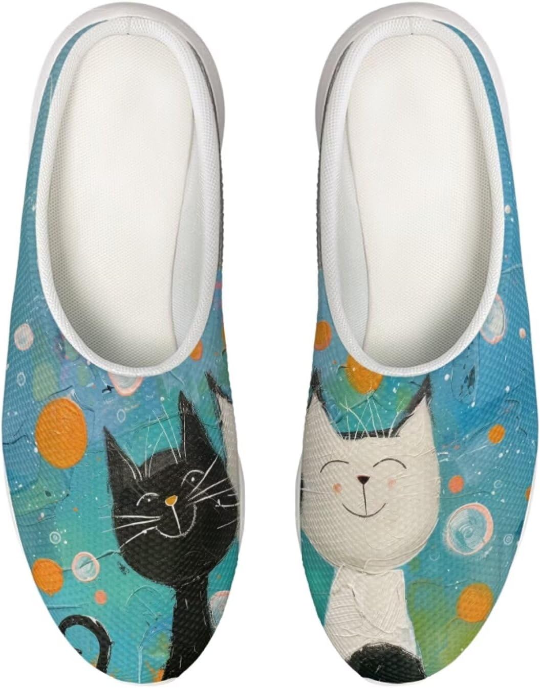 

Сабо Forchrinse Iris Cat Starry Sky Garden для женщин, туфли-мюли с поддержкой свода стопы, сандалии для домашнего ухода за больными, легкие, Cat Art Paint