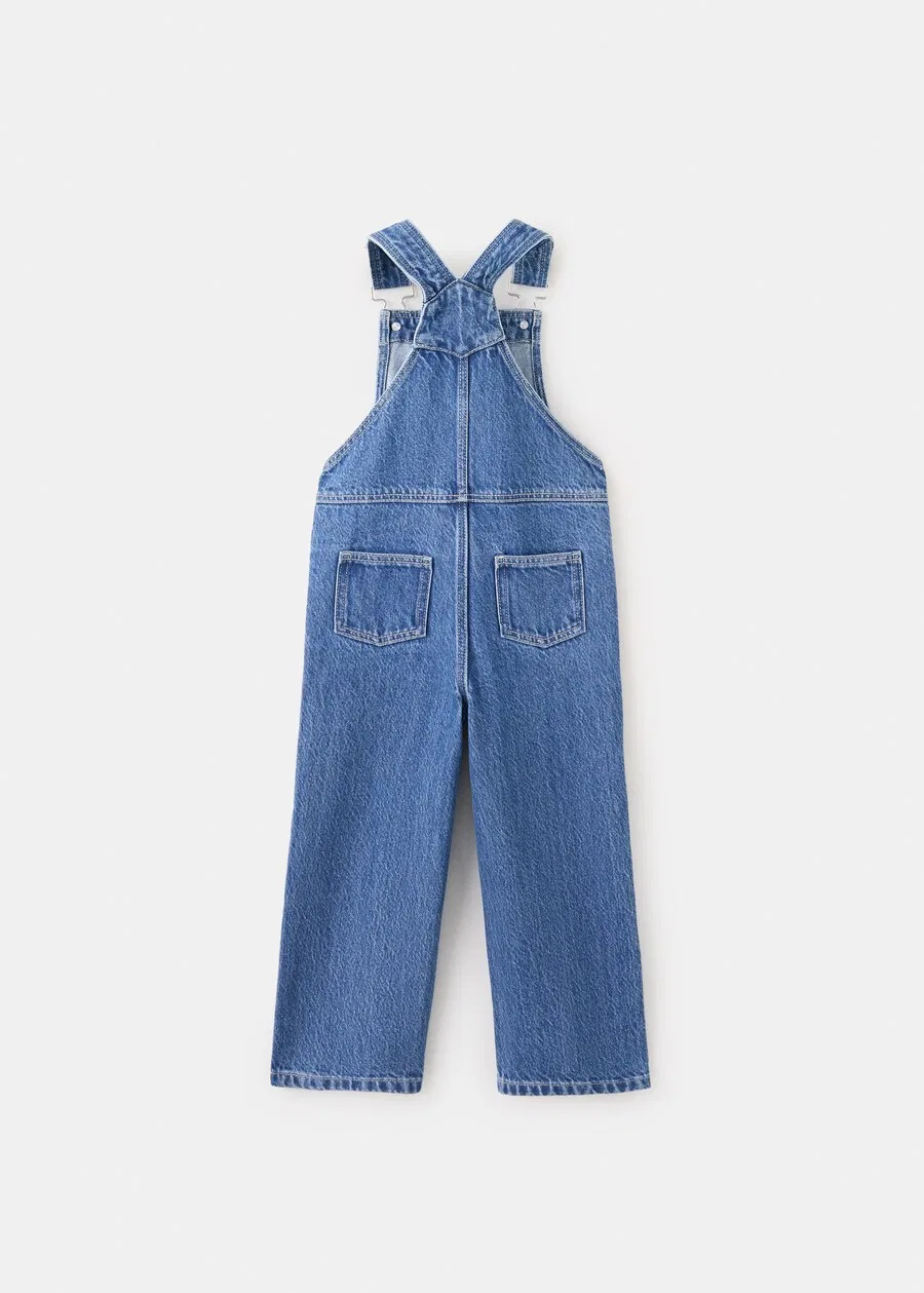 Детский комбинезон MANGO KIDS Regular Overalls 'EMILLE' из синей джинсовой ткани — фото 3