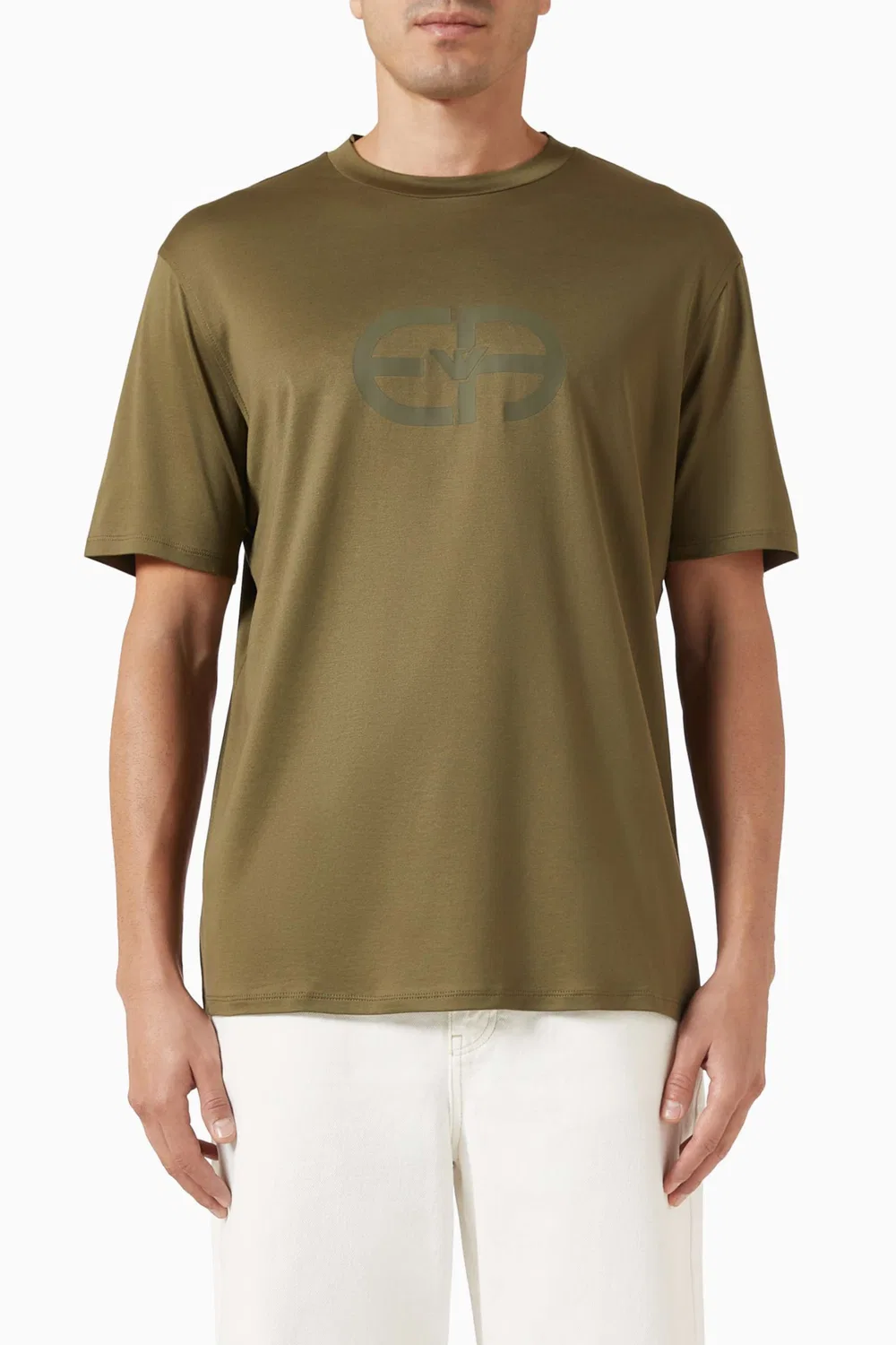 Футболка с коротким рукавом с принтом Recreate Logo Emporio Armani, зеленый
