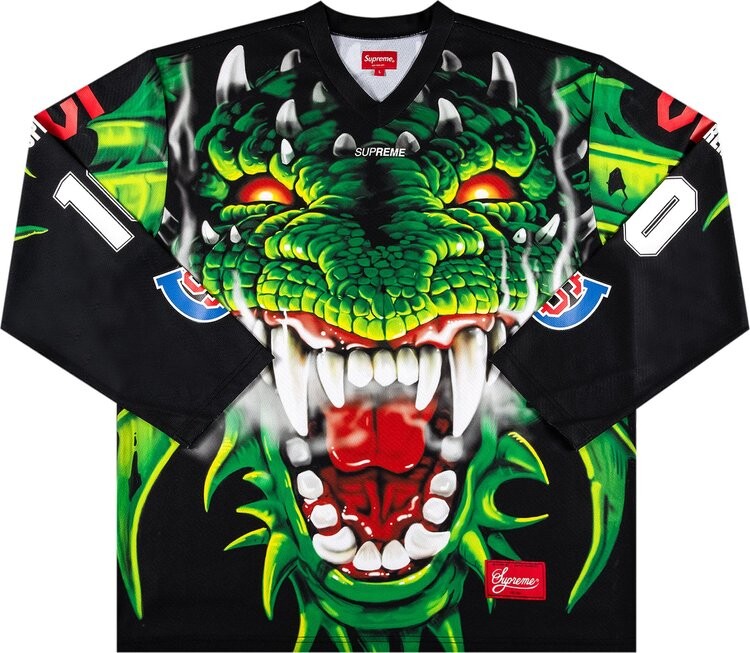 

Футболка Supreme Dragon Hockey Jersey 'Black', черный