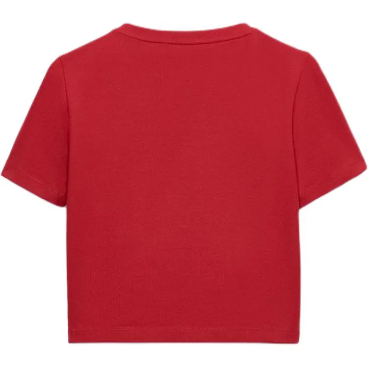 Женская футболка с круглым вырезом Red ZARA, Red — фото 3