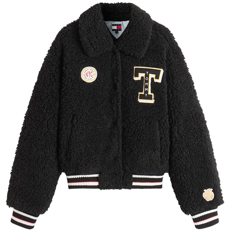 Женское вельветовое пальто с лацканами Black Bds Tommy Hilfiger, Черный