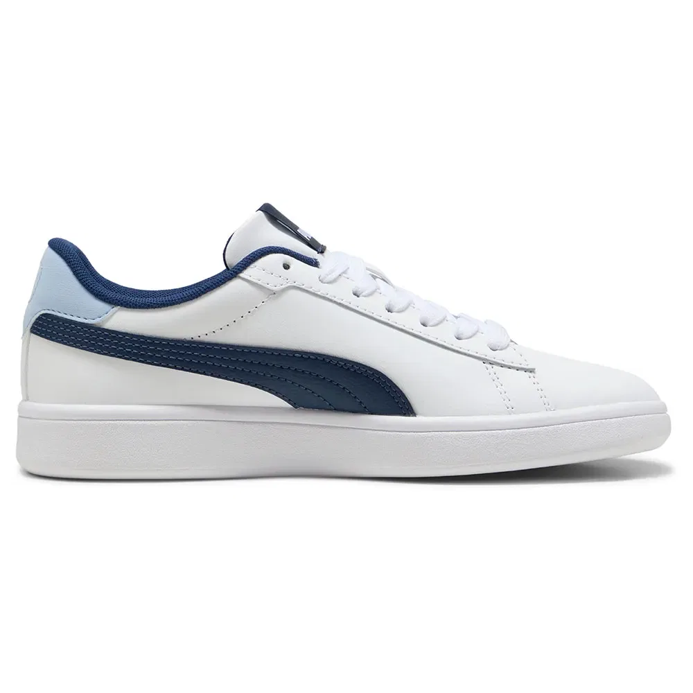 Детские кроссовки для девочек с кожаным верхом Smash 3.0 L Puma, White — фото 3