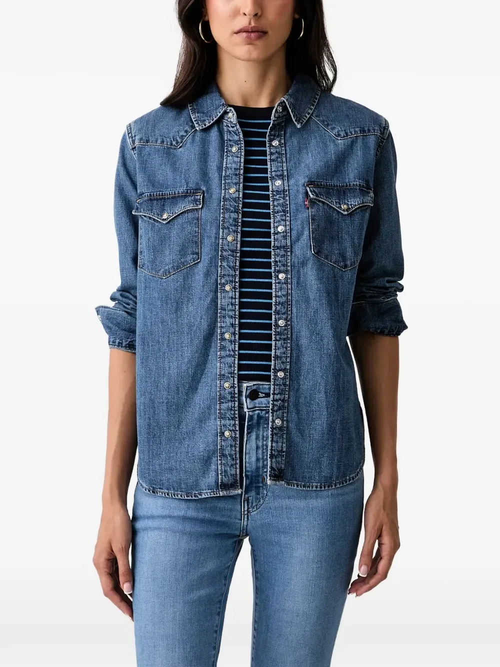 Джинсовая рубашка в ковбойском стиле Heritage Levi's, синий