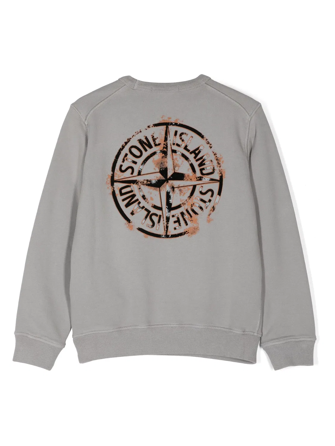 Свитшот с логотипом из органического хлопка Stone Island, серый — фото 3
