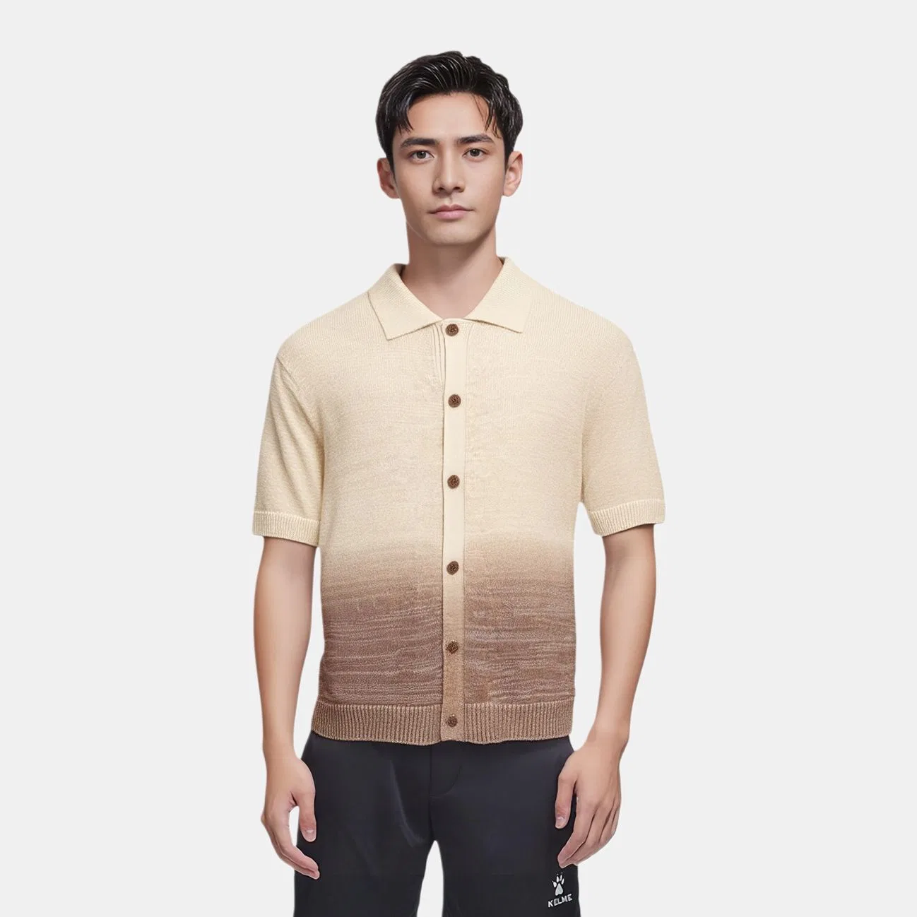 Мужская рубашка с воротником Beige ZARA, Beige — фото 4