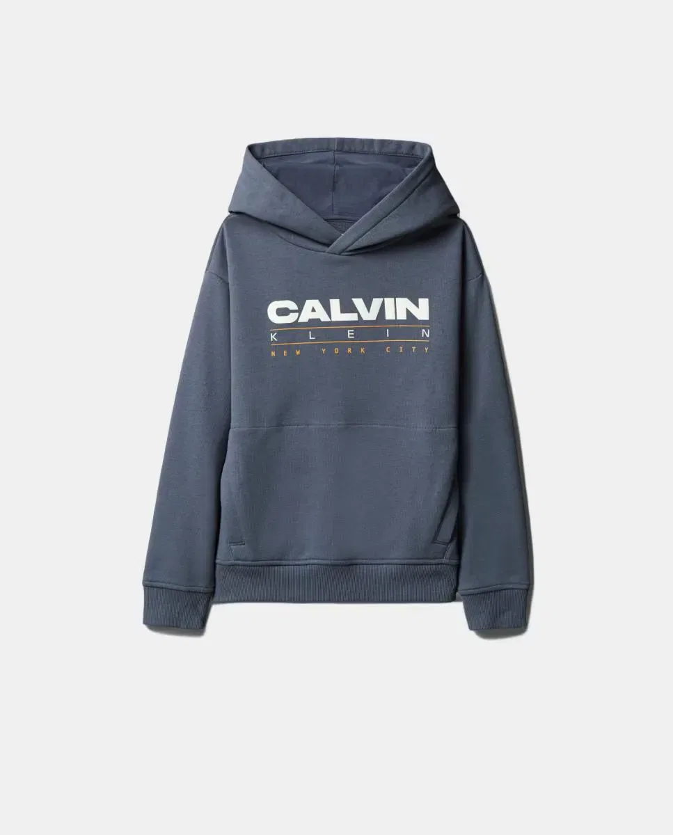 Детская худи для мальчиков с капюшоном Calvin Klein, Azul — фото 4