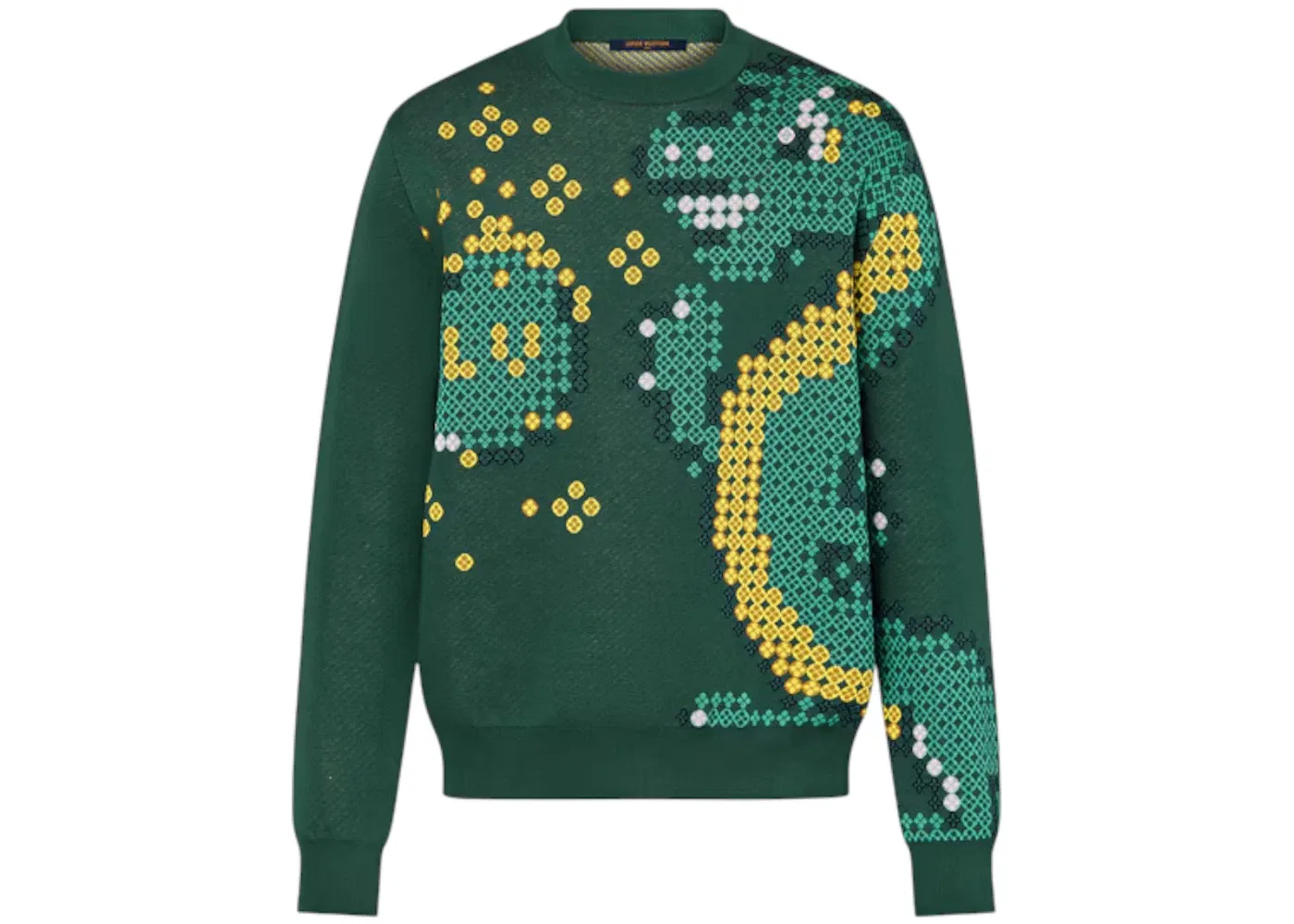 Мужской свитшот с принтом Louis Vuitton Lower Dragon, Green