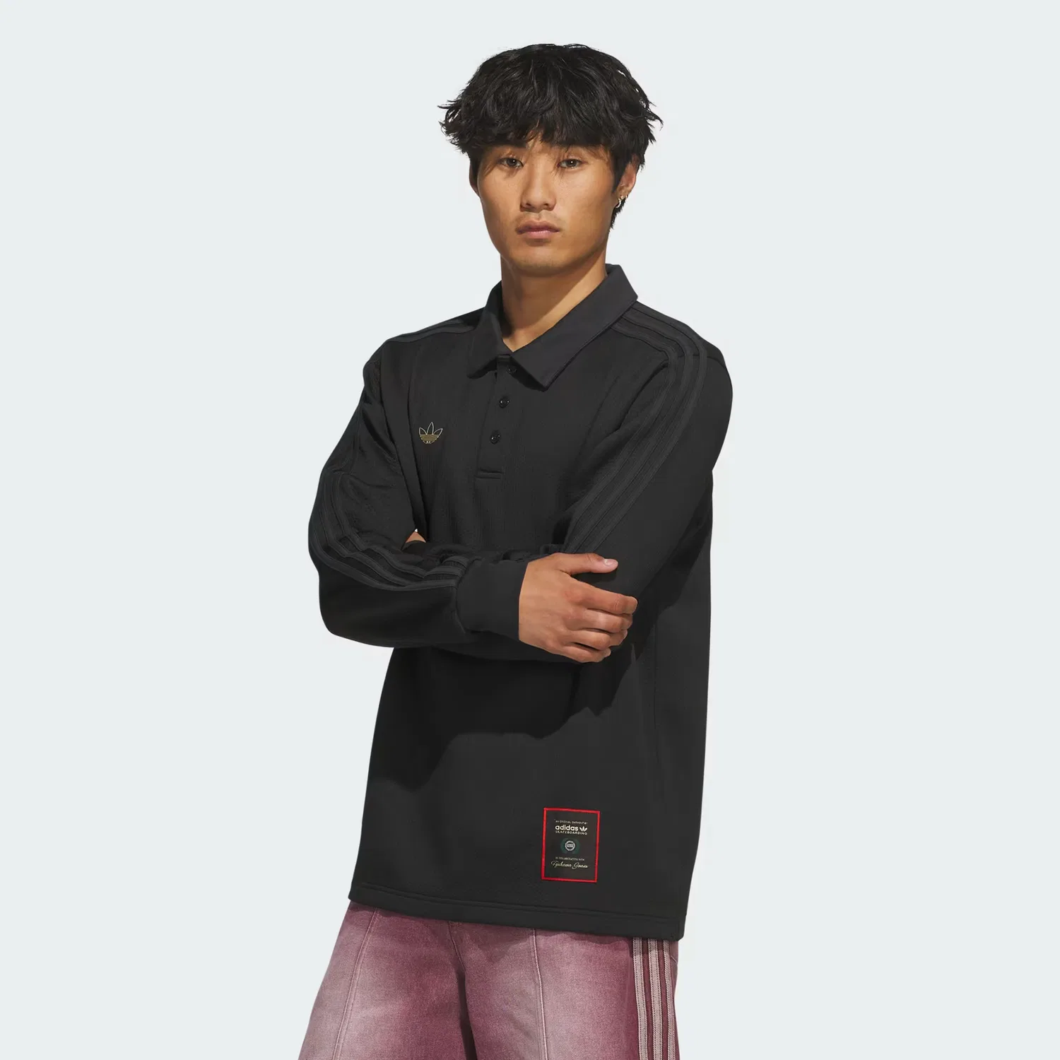 Рубашка поло свободного кроя Tyshawn Rugby Adidas Originals, черный — фото 3