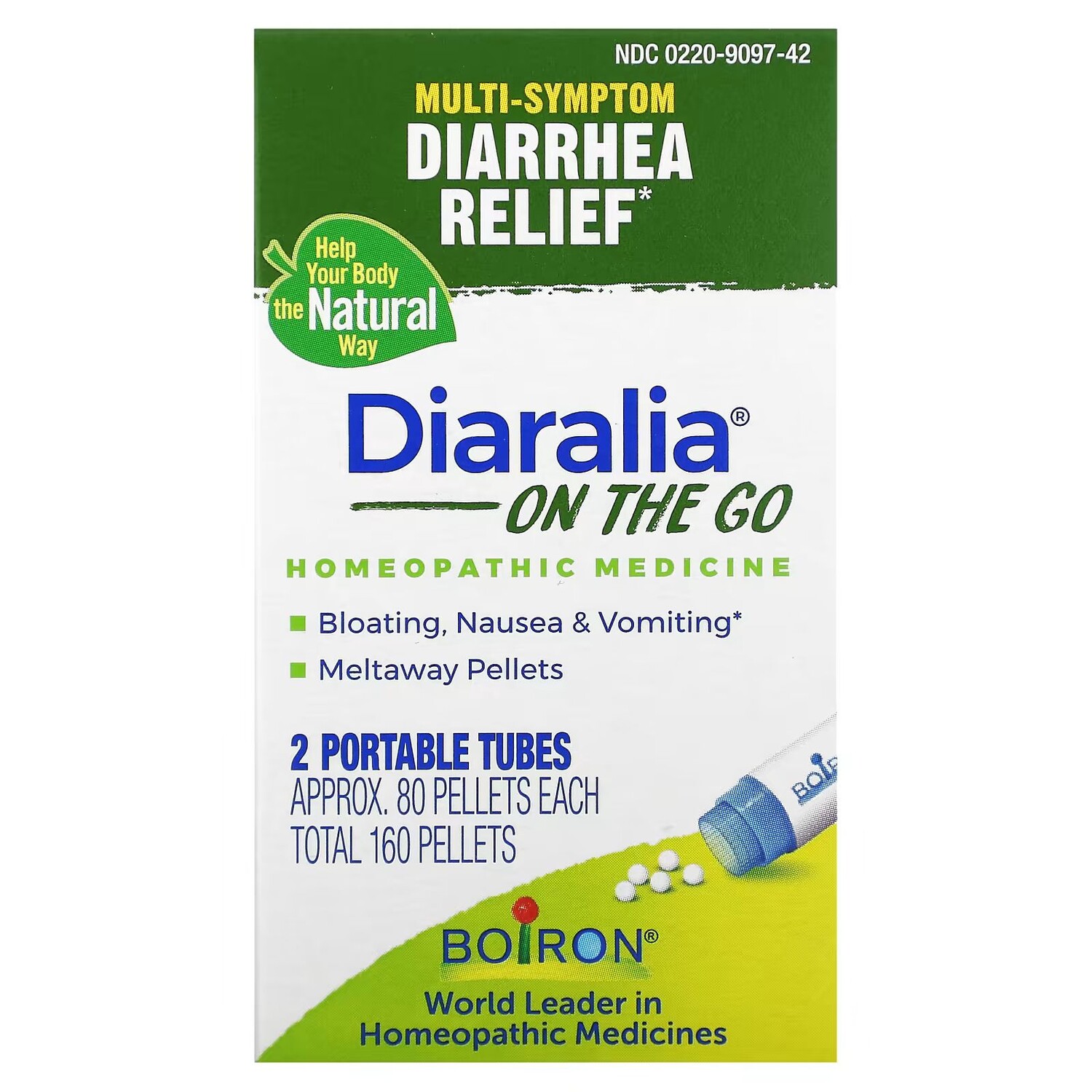

Diaralia On The Go, 2 портативных трубки, прибл. 80 гранул каждый Boiron