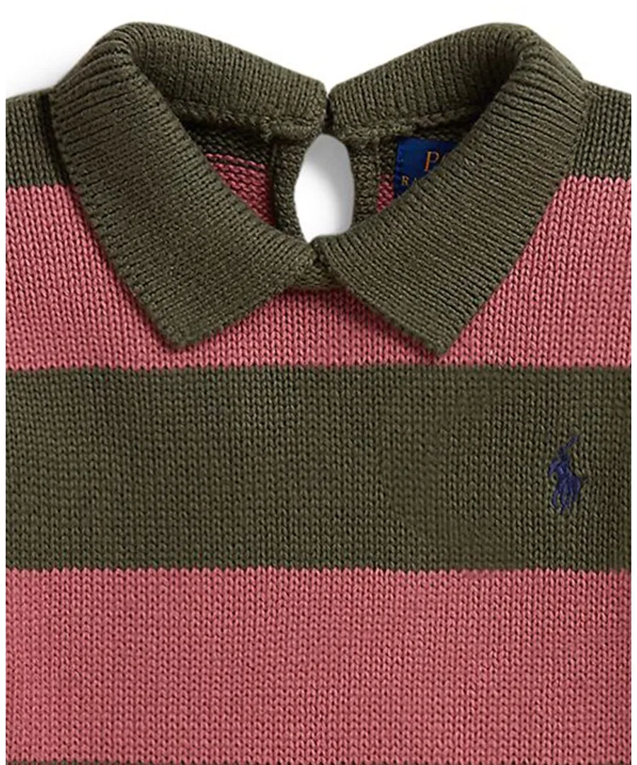 Свитер-поло с длинным рукавом и полосками Polo Ralph Lauren, Cruise Olive Multi — фото 3