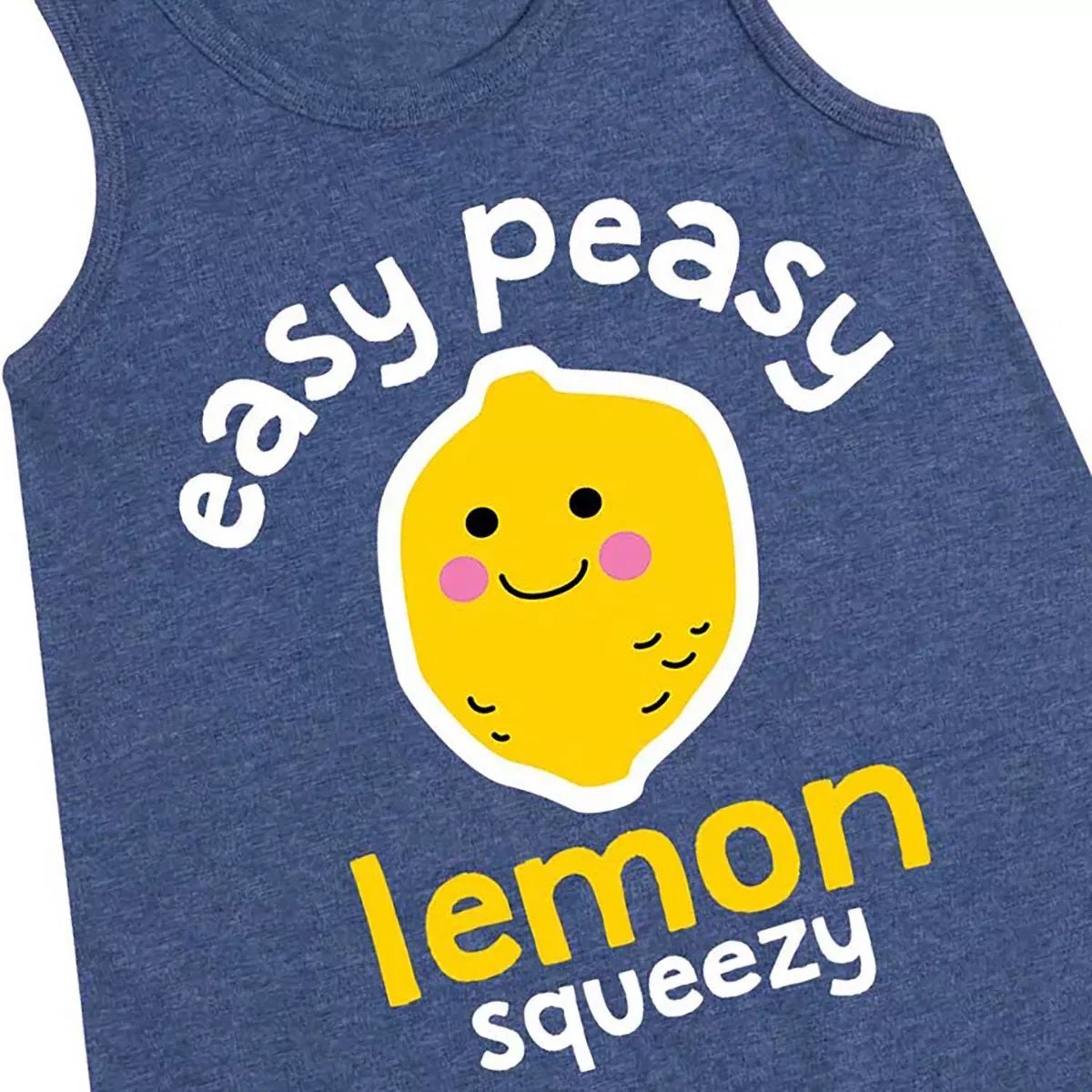 Детское платье-трапеция для девочек без рукавов Easy Peasy Lemon Squeezy Instant Message, Heather Navy — фото 2
