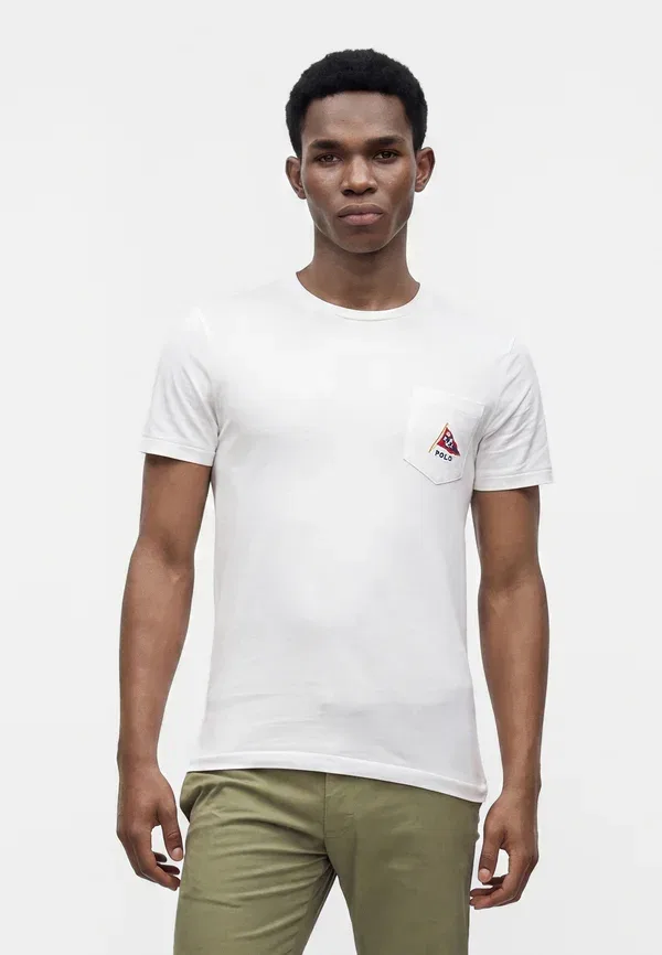 Футболка хлопковая с вышивкой Polo Ralph Lauren, White, белый — фото 3