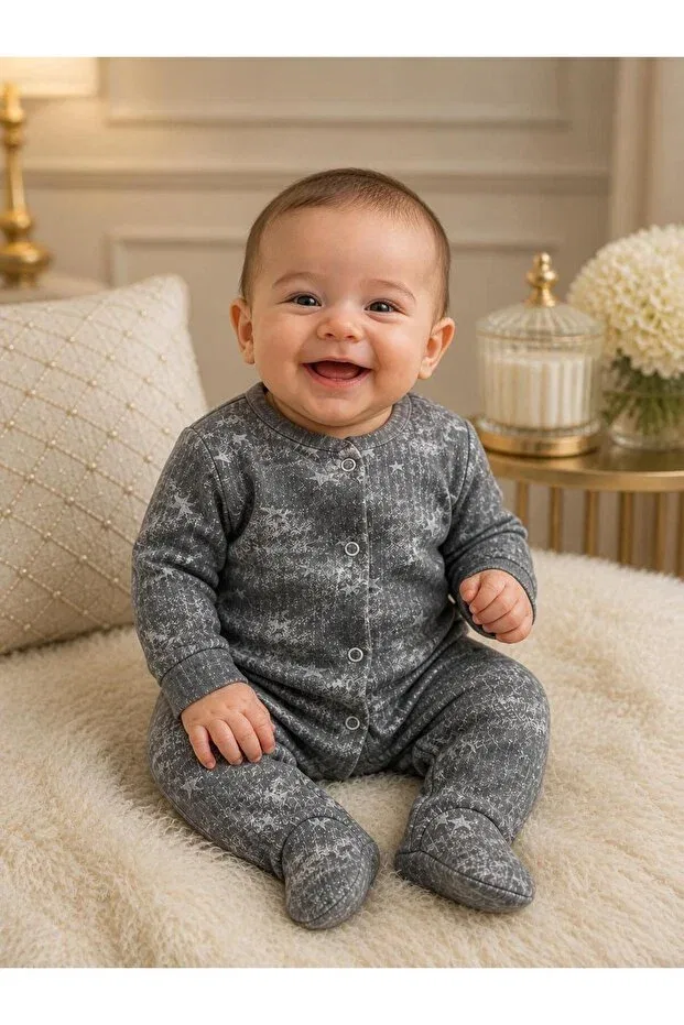 Детский комбинезон для новорожденных хлопковый Graphic Enia Baby, Gray