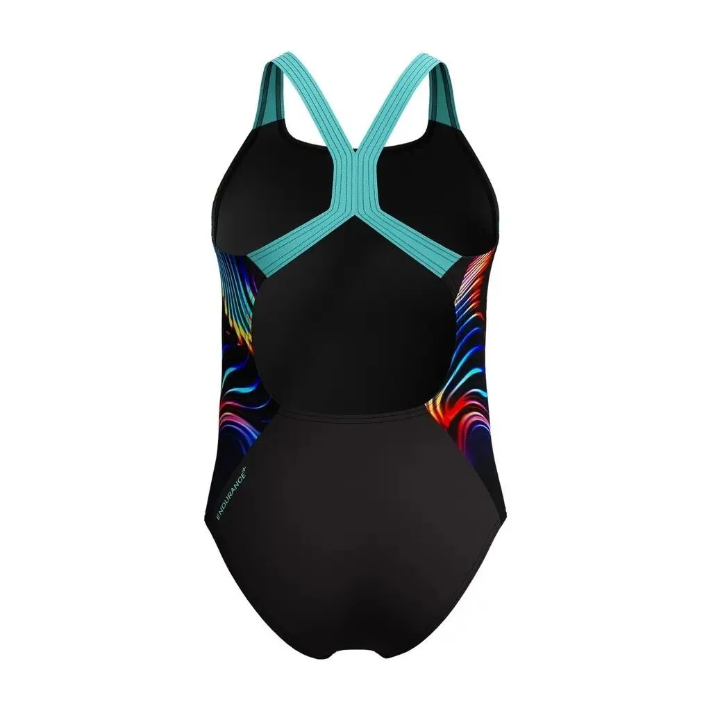 Детский купальник для девочек с принтом Digital Placement Splashback Speedo, Blau Violett — фото 2