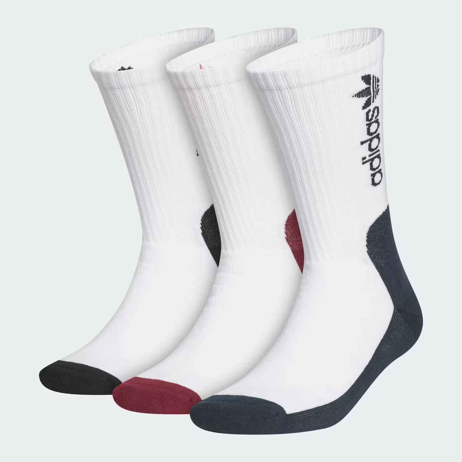 Носки скейтерские высокие, набор из 3 пар, Adidas Originals, белый/черный
