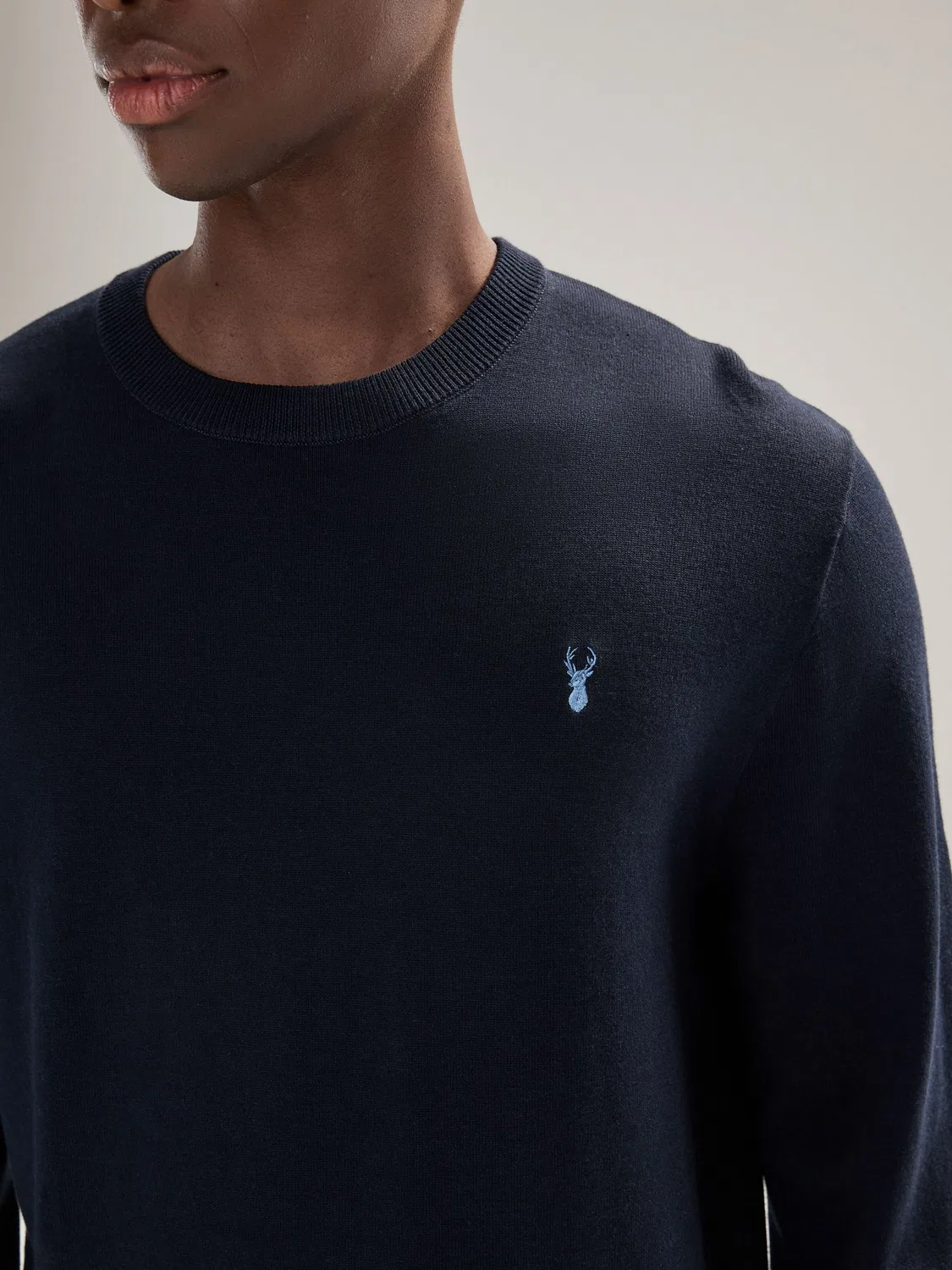 Джемпер с круглым вырезом, Stag Logo Next, темно-синий — фото 4