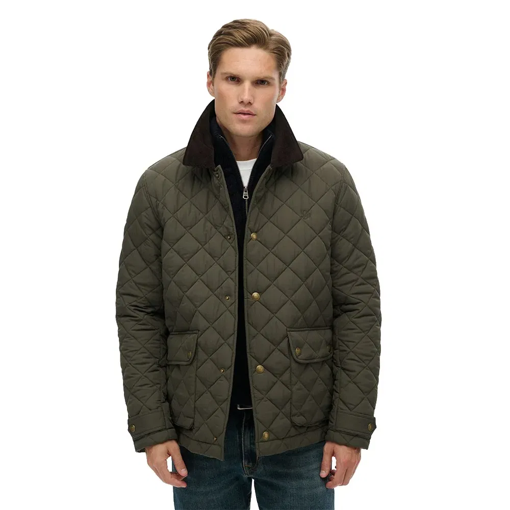 Мужская стеганая куртка-коуч Quilted Estate Coach Superdry, Green