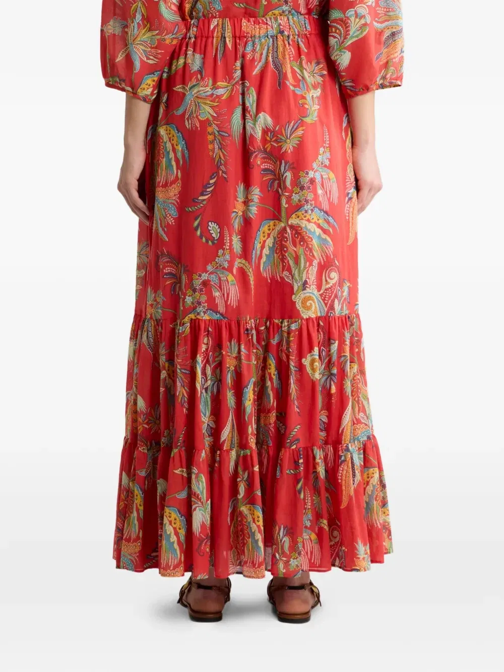 Юбка макси с принтом пейсли Etro, красный — фото 4